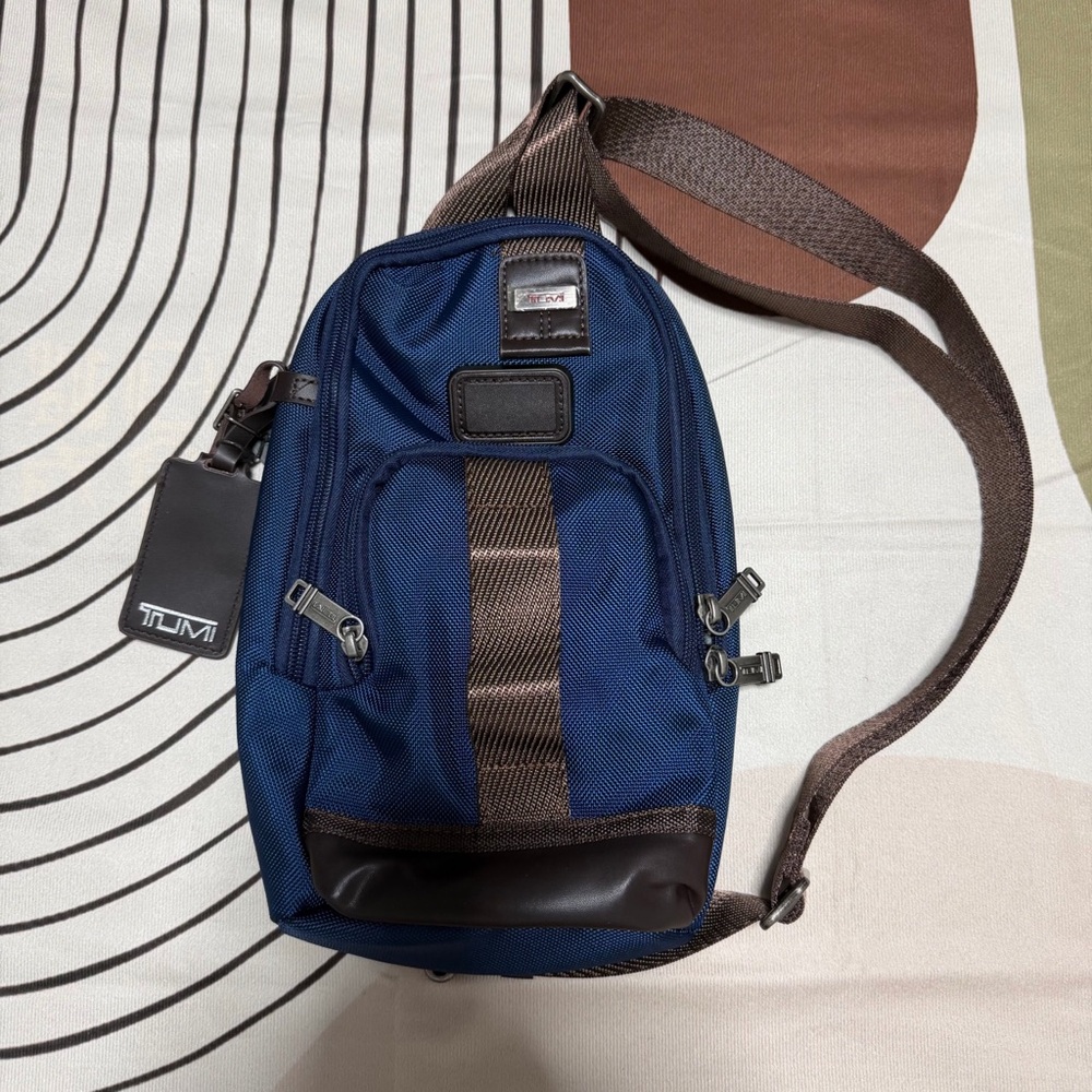 Tumi Alpha Bravo Chest Bag Blue Anti-Theft Crossbody
